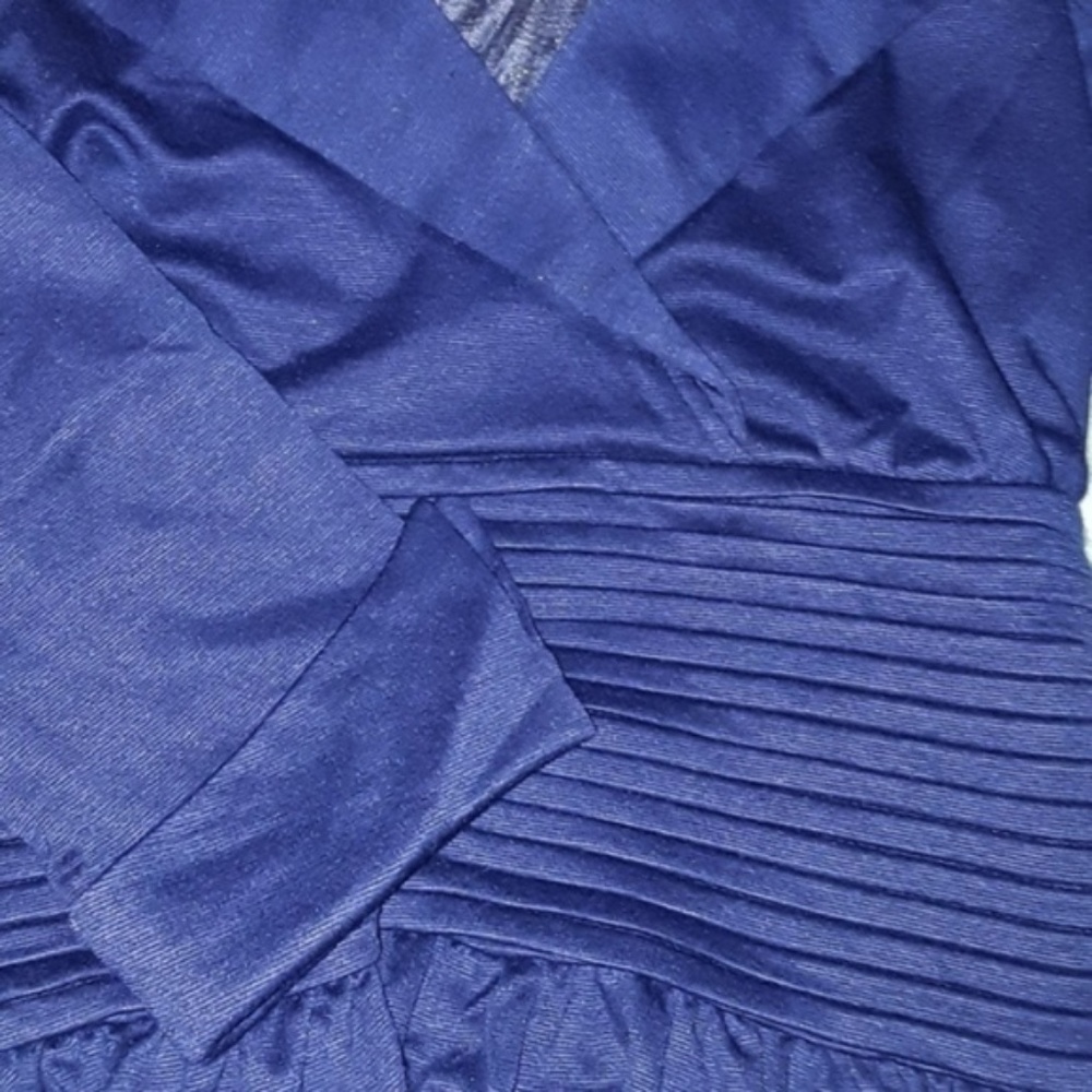 Collared Vintage Style Blue Rockabilly PinUp Dress - Picture 7 of 8